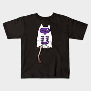 Cat in Ghost Costume Doodle Kids T-Shirt